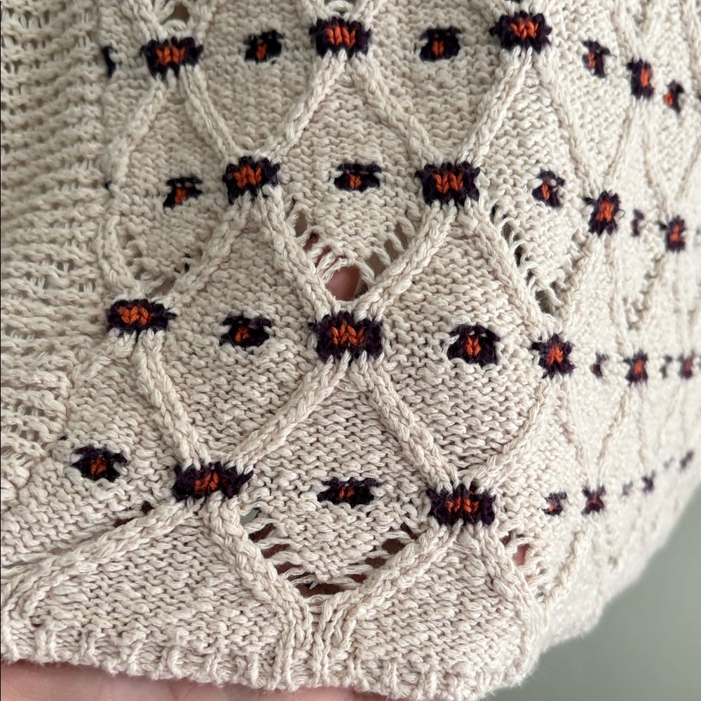 Willow & Clay Cream cotton Knit Sweater M - Picture 3 of 7